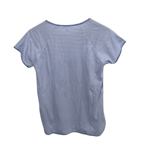 Lake Striped Pajama Set Short/Long Small Blue/White Lounge NWOT Pima Cotton - Picture 3 of 8